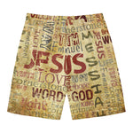 Religious Word Of God Print Men's Swim Trunks
