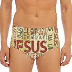 Religious Word Of God Print Men's Triangle Swim Briefs