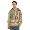 Religious Word Of God Print Men's Velvet Pullover Hoodie