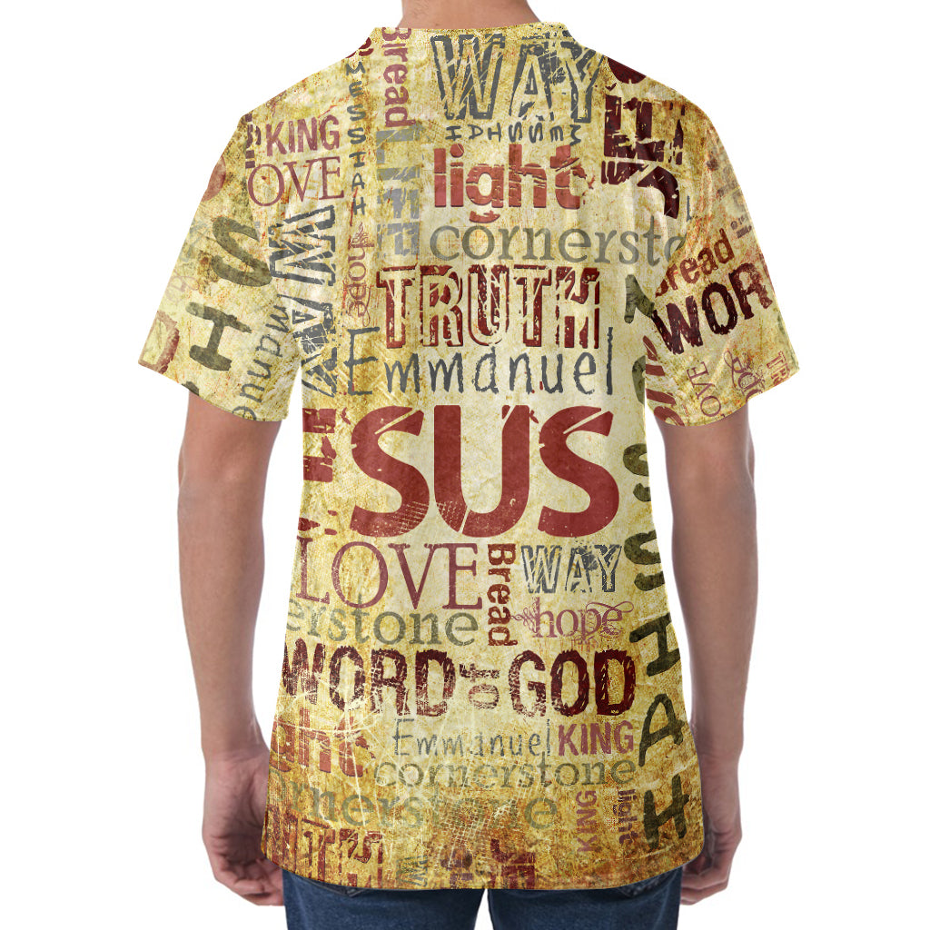 Religious Word Of God Print Men's Velvet T-Shirt