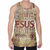 Religious Word Of God Print Men's Velvet Tank Top