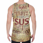 Religious Word Of God Print Men's Velvet Tank Top