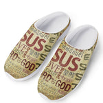Religious Word Of God Print Mesh Casual Shoes