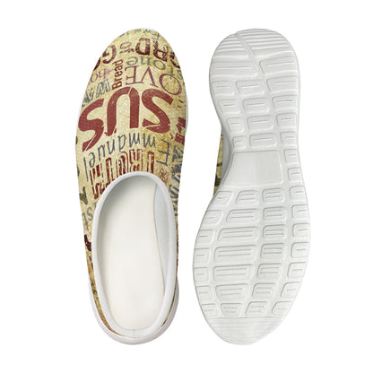 Religious Word Of God Print Mesh Casual Shoes
