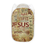 Religious Word Of God Print Mesh Laundry Hamper
