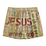 Religious Word Of God Print Mesh Shorts