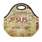 Religious Word Of God Print Neoprene Lunch Bag