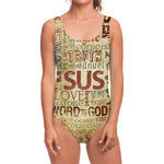 Religious Word Of God Print One Piece Swimsuit