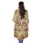 Religious Word Of God Print Open Front Beach Cover Up