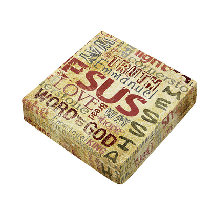 Religious Word Of God Print Outdoor Seat Cushion Cover