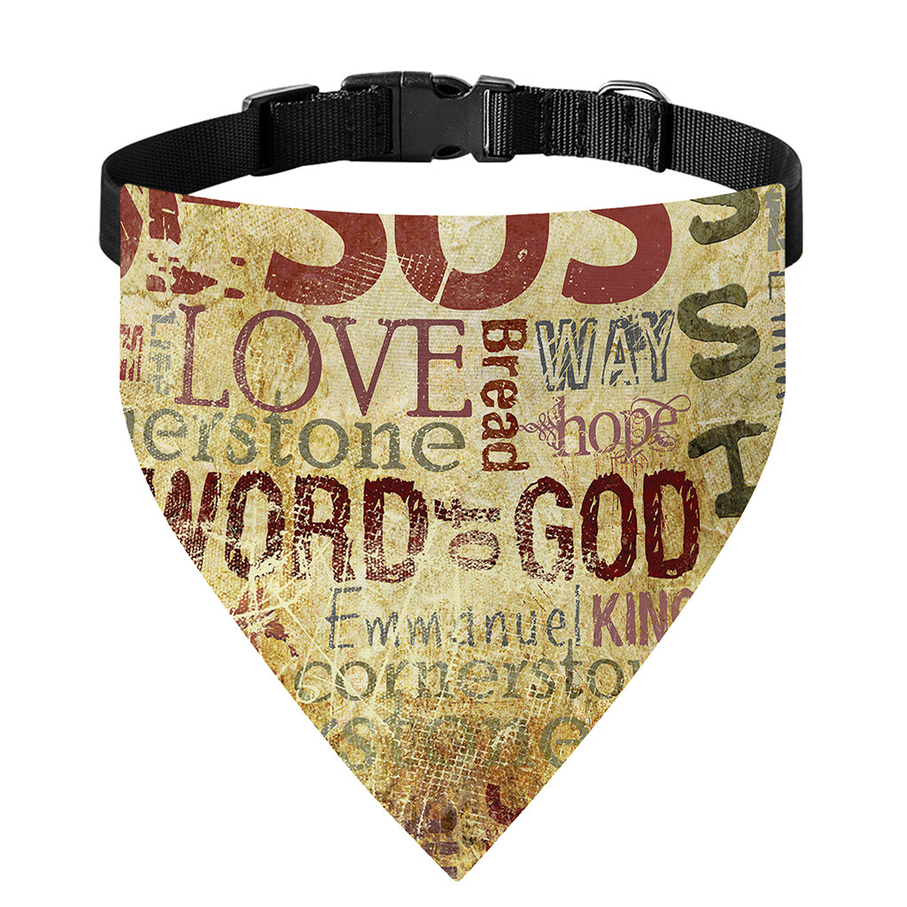 Religious Word Of God Print Over The Collar Dog Bandana