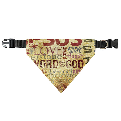 Religious Word Of God Print Over The Collar Dog Bandana