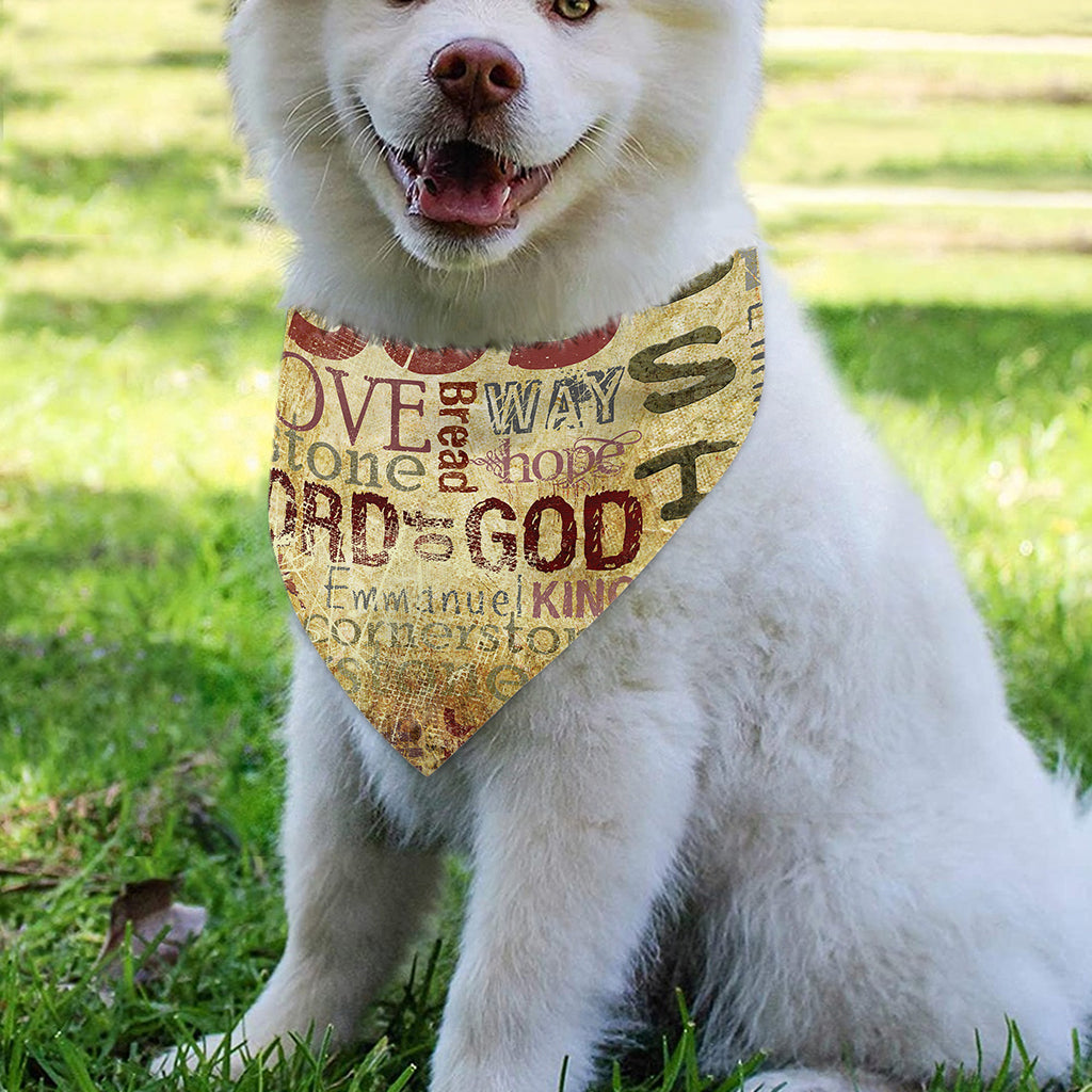 Religious Word Of God Print Over The Collar Dog Bandana