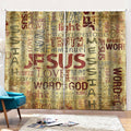 Religious Word Of God Print Pencil Pleat Curtains