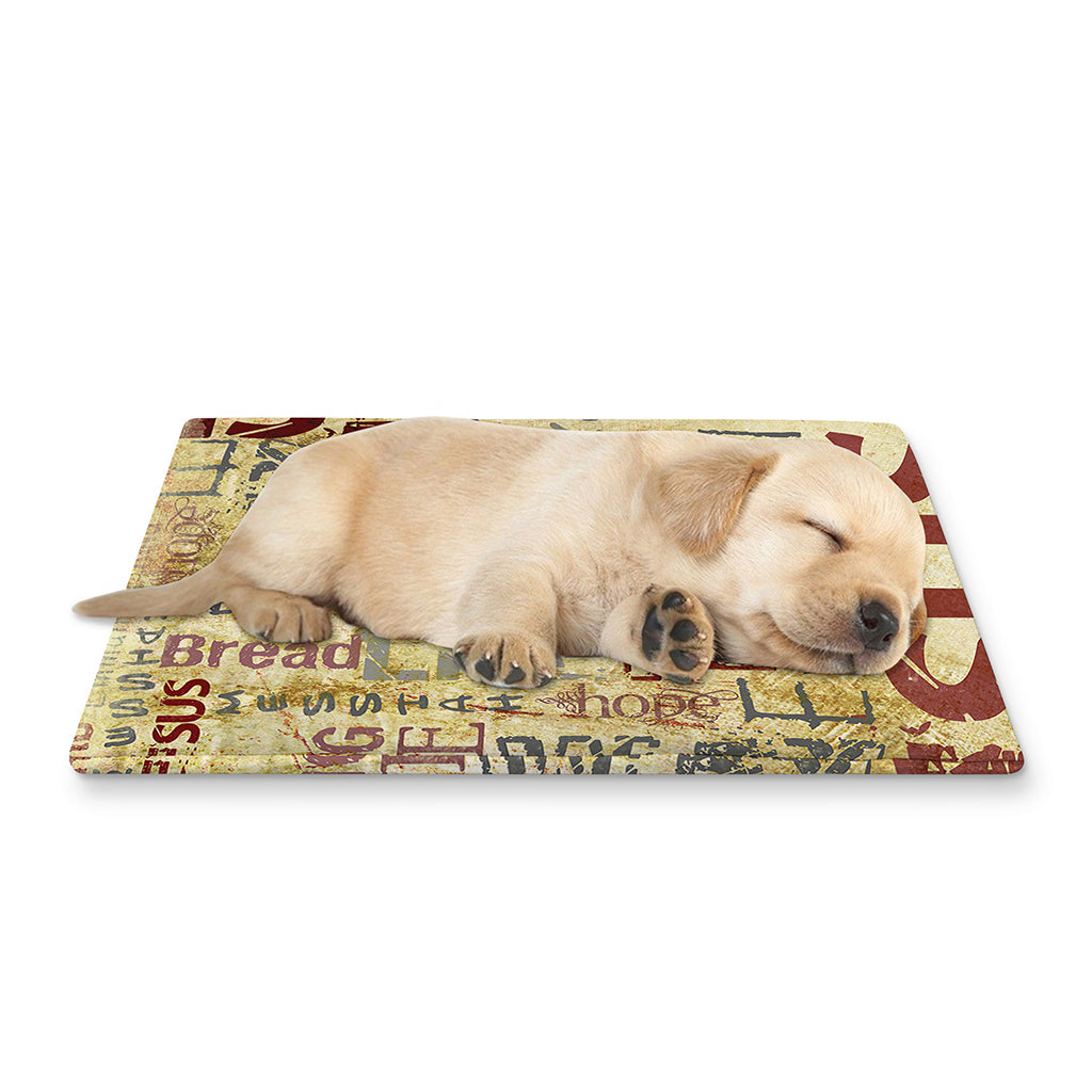 Religious Word Of God Print Pet Cooling Mat Cover
