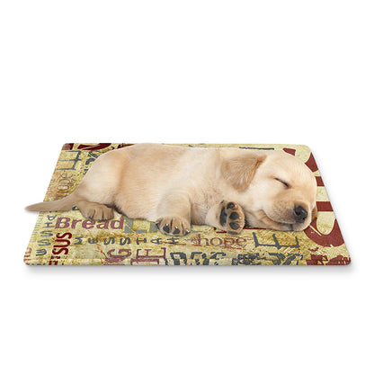 Religious Word Of God Print Pet Cooling Mat Cover