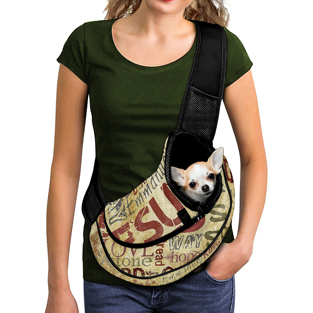 Religious Word Of God Print Pet Sling Carrier