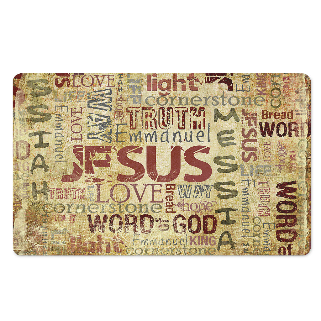 Religious Word Of God Print Polyester Doormat