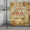 Religious Word Of God Print Polyester Shower Curtain