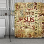 Religious Word Of God Print Polyester Shower Curtain