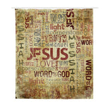 Religious Word Of God Print Polyester Shower Curtain