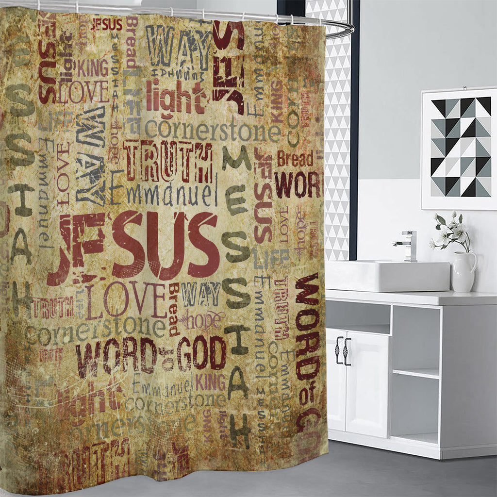 Religious Word Of God Print Premium Shower Curtain