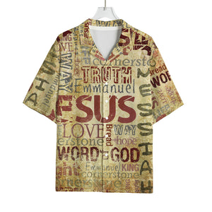 Religious Word Of God Print Rayon Hawaiian Shirt