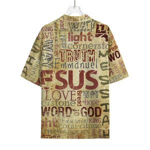 Religious Word Of God Print Rayon Hawaiian Shirt