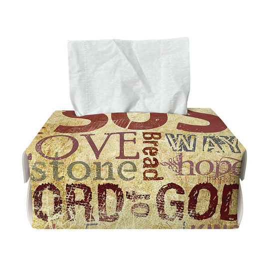 Religious Word Of God Print Rectangle Tissue Box Cover