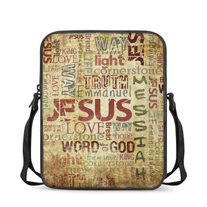 Religious Word Of God Print Rectangular Crossbody Bag