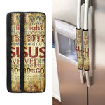 Religious Word Of God Print Refrigerator Handle Covers