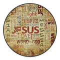 Religious Word Of God Print Round Floor Mat