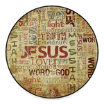 Religious Word Of God Print Round Floor Mat