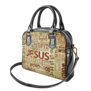 Religious Word Of God Print Shoulder Handbag