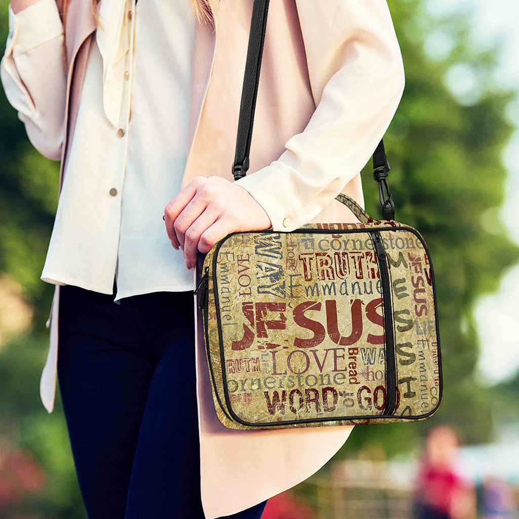 Religious Word Of God Print Shoulder Strap Bible Bag