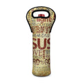 Religious Word Of God Print Single Neoprene Wine Tote