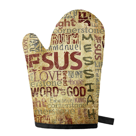 Religious Word Of God Print Single Oven Mitt