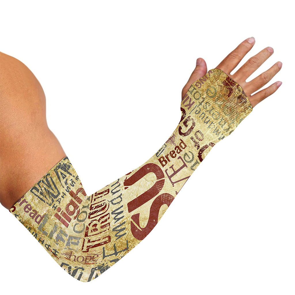 Religious Word Of God Print Sun Protection Arm Sleeves
