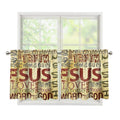 Religious Word Of God Print Tier Curtains