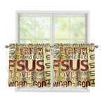 Religious Word Of God Print Tier Curtains
