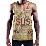 Religious Word Of God Print Training Tank Top