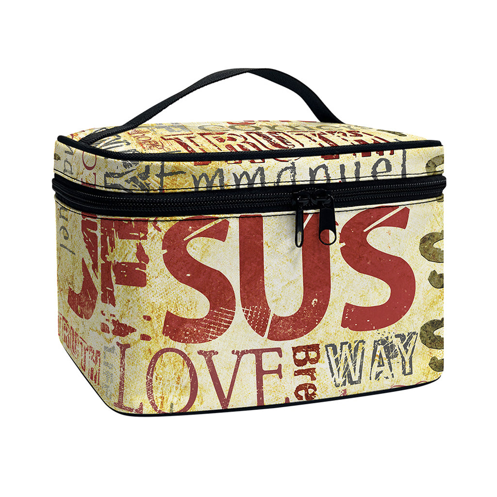 Religious Word Of God Print Travel Makeup Bag