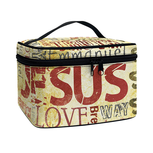 Religious Word Of God Print Travel Makeup Bag