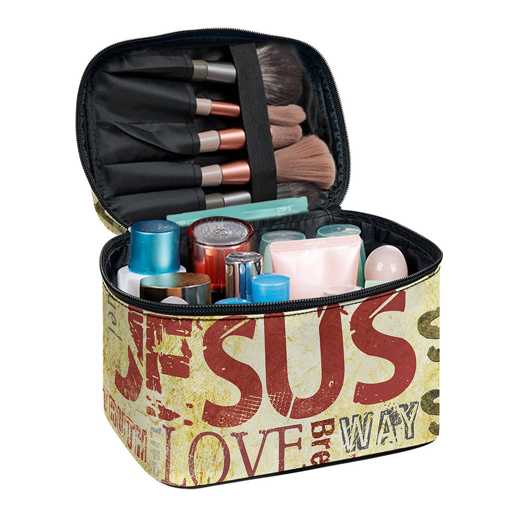 Religious Word Of God Print Travel Makeup Bag