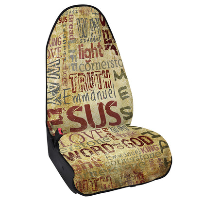 Religious Word Of God Print Waterproof Car Seat Cover