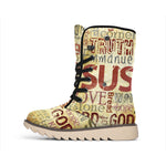 Religious Word Of God Print Winter Boots