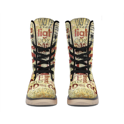 Religious Word Of God Print Winter Boots