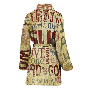 Religious Word Of God Print Women's Bathrobe