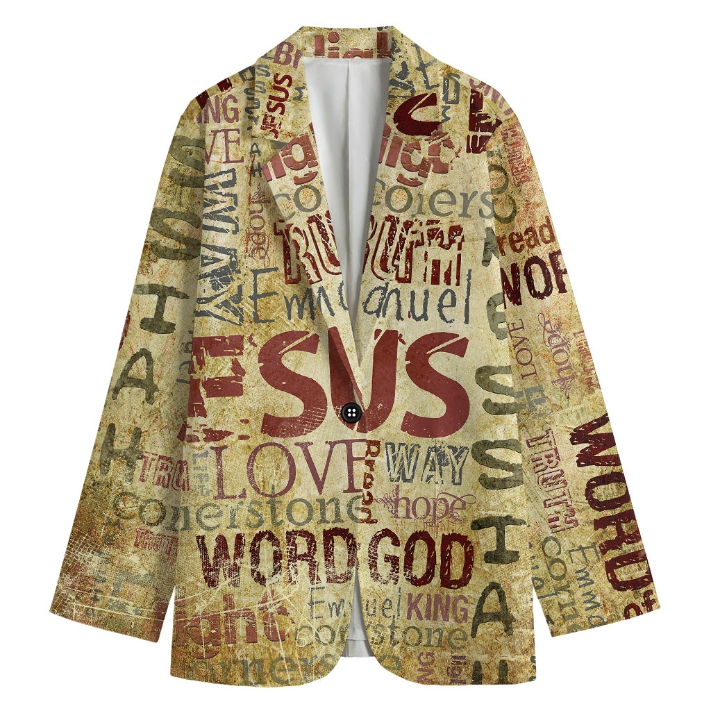 Religious Word Of God Print Women's Blazer