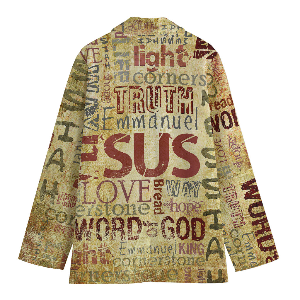 Religious Word Of God Print Women's Blazer